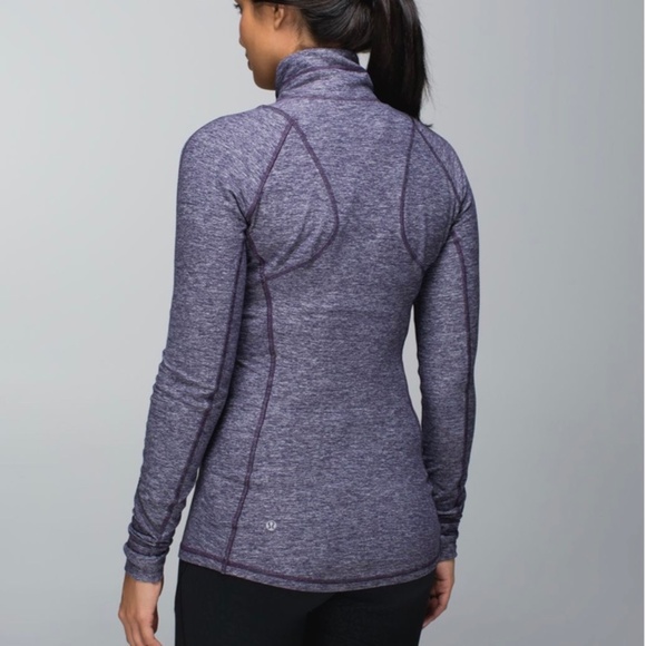 Lululemon Race Your Pace 1/2 Zip Heathered Black Grape, Size 8 - Picture 6 of 10
